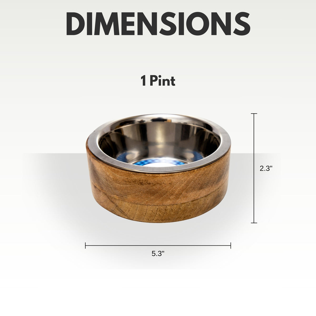 Country Living Stainless Steel Dog Bowl with Mango Wood Holder