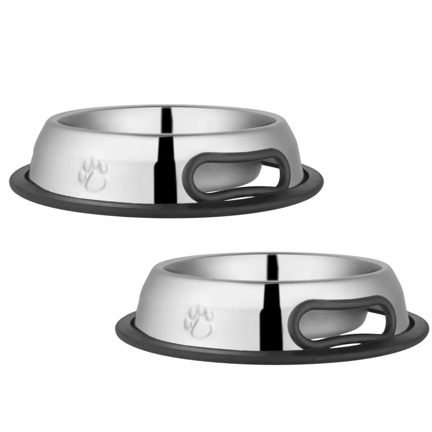 Jeffers embossed no-tip anti-skid stainless steel pet bowl for dogs and cats
