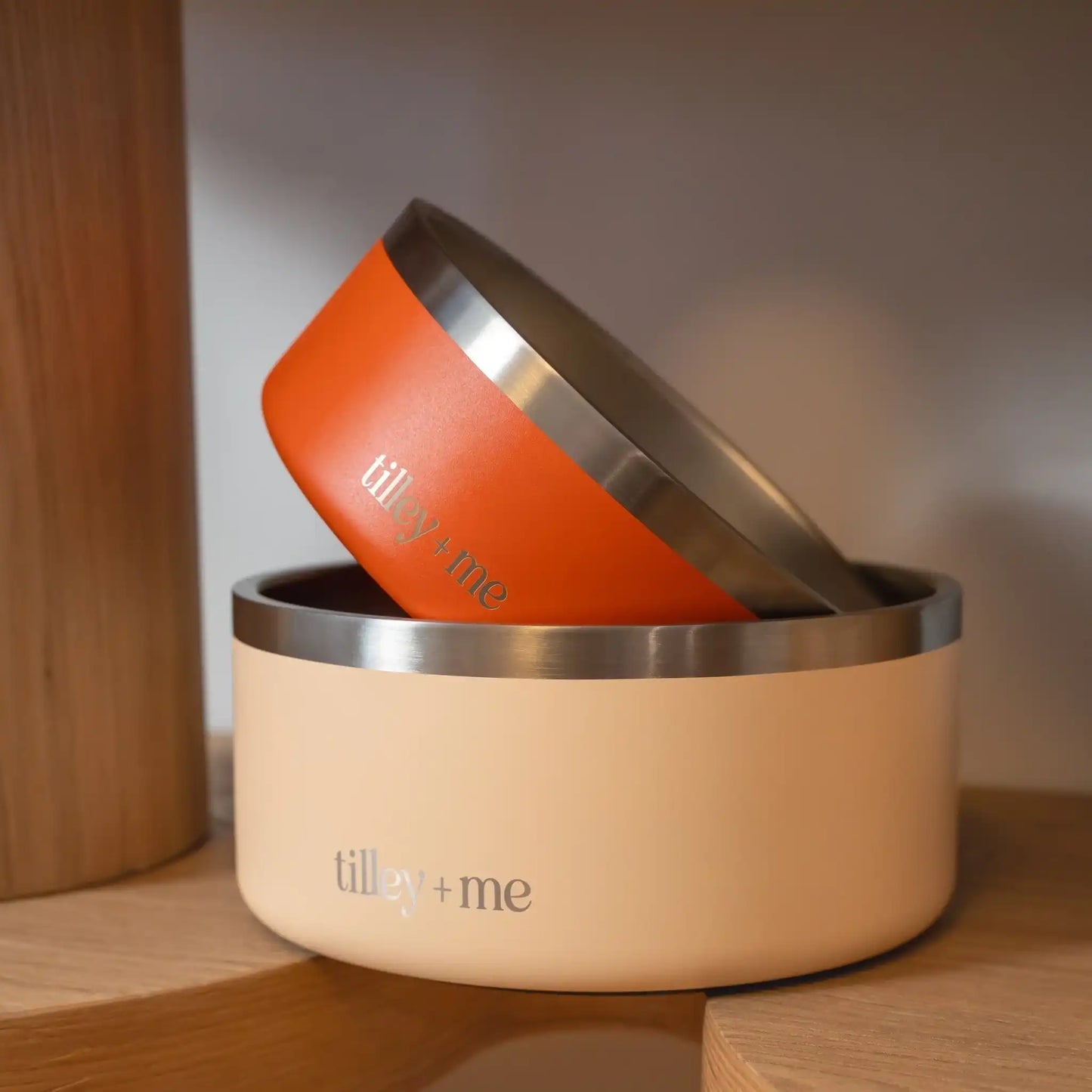 Stainless steel pet bowl in an everyday home feeding setting