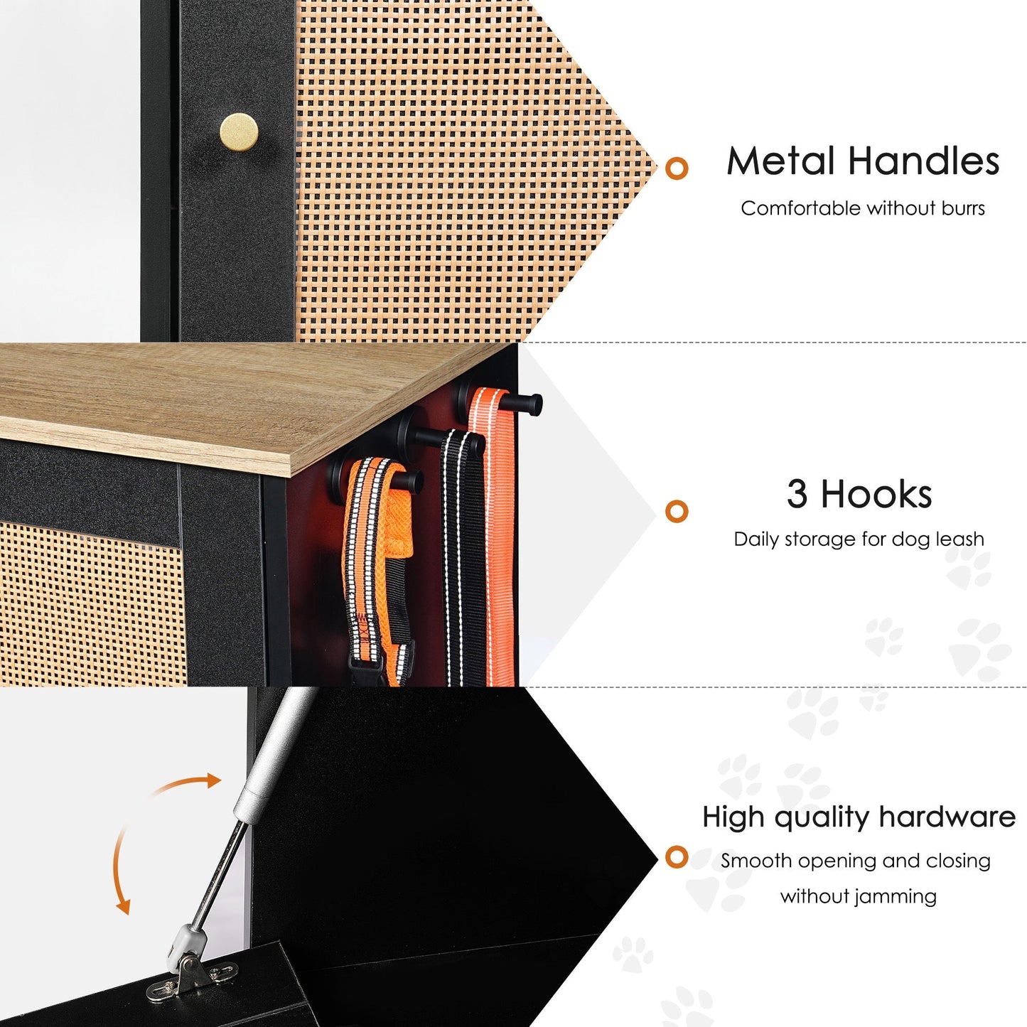 Feeding Station with 2 Lockers and Elevated Bowls – Black