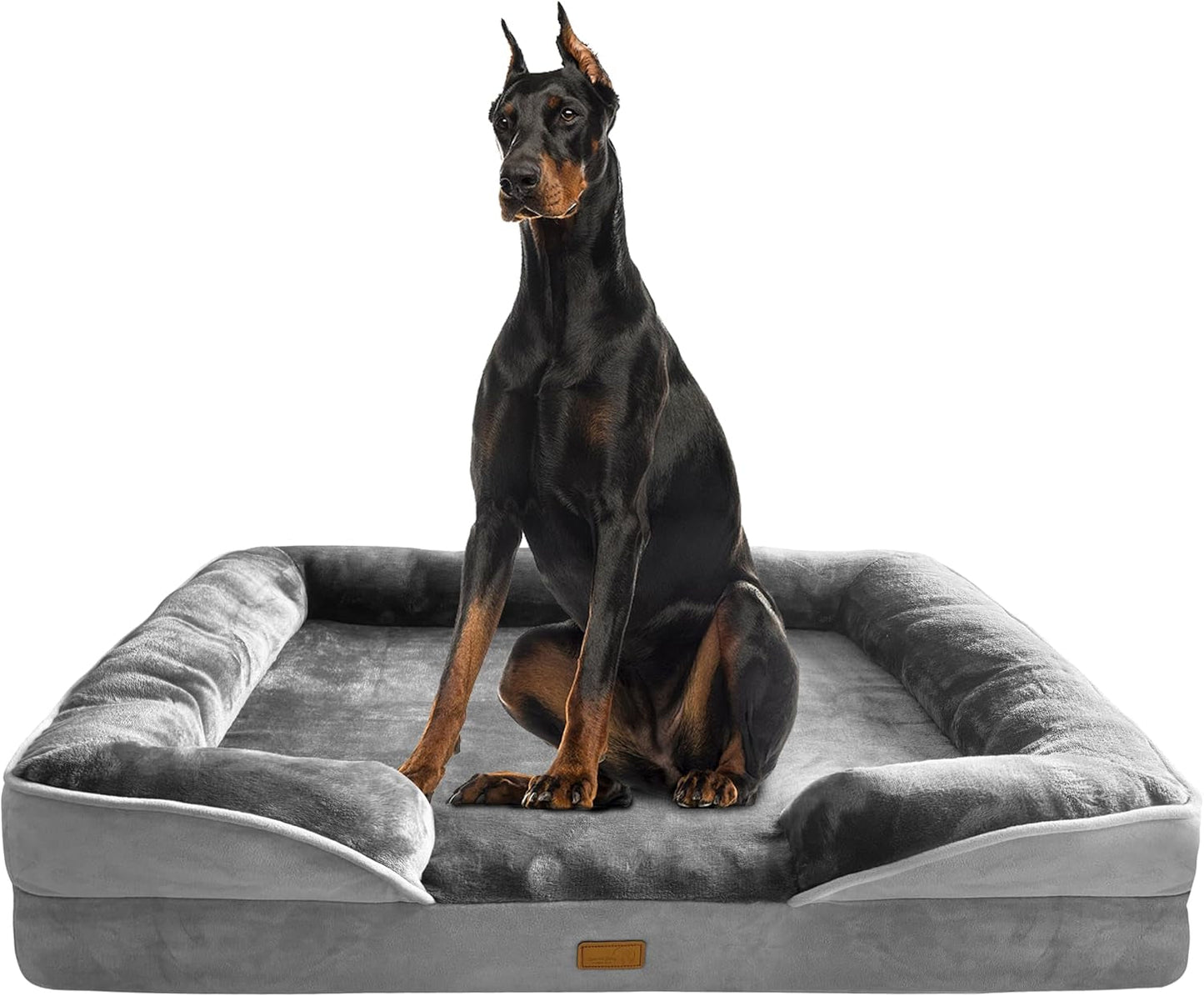 Dog sofa bed with bolster available in multiple size options