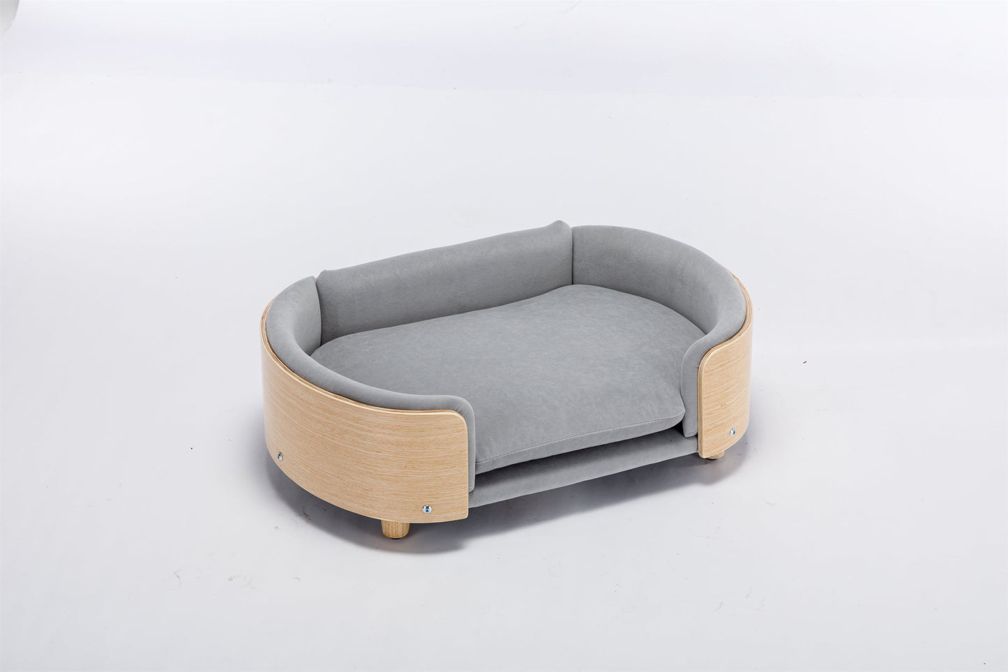 Elevated dog bed designed for small pets and modern interiors
