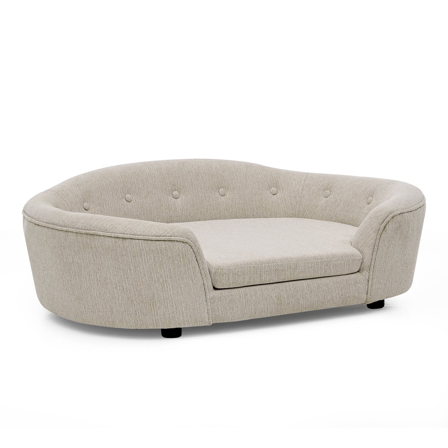 Oversized Oval Semi-Enclosed Dog Sofa — Beige