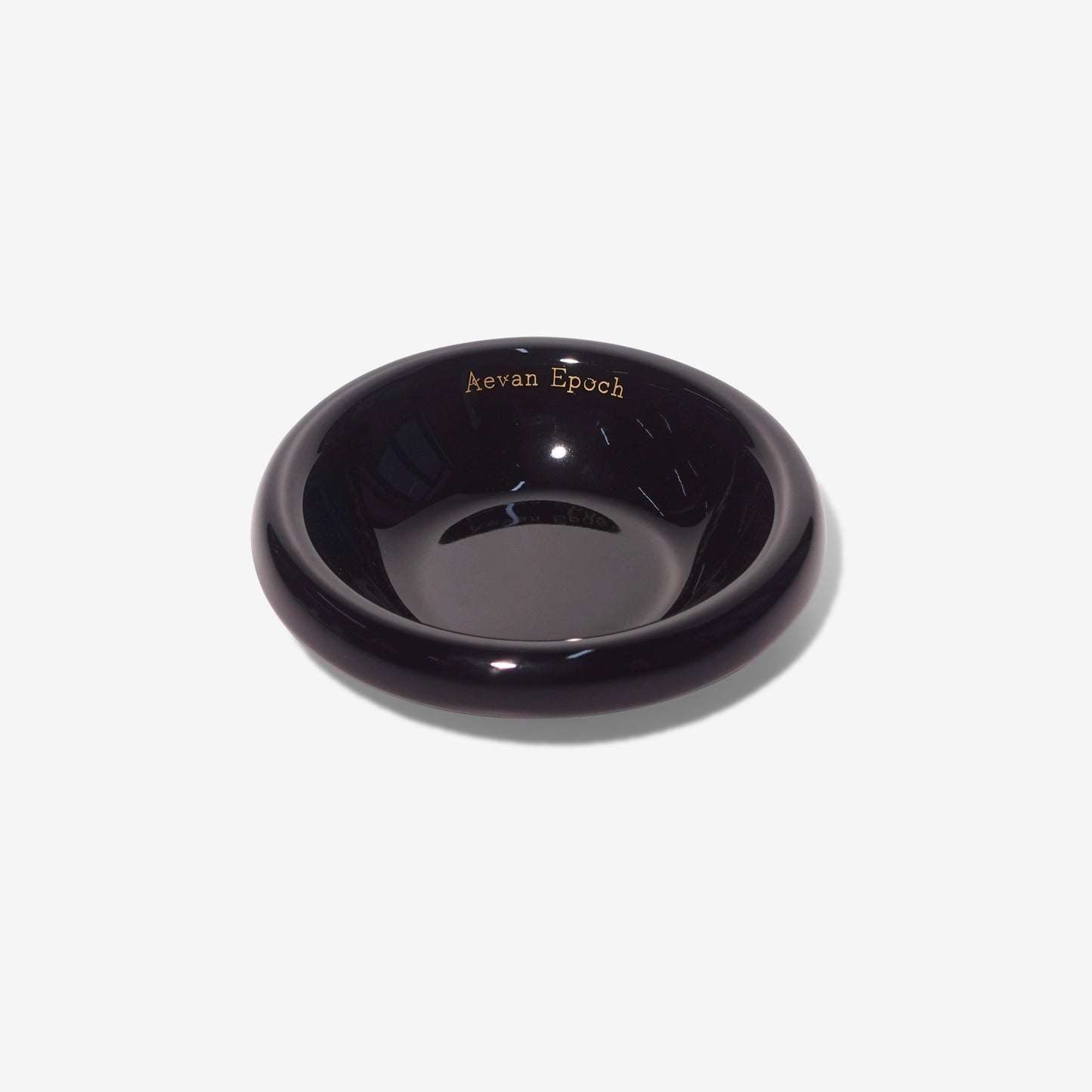 Black ceramic glossy Aevan Epoch stoneware pet bowl for food or water use