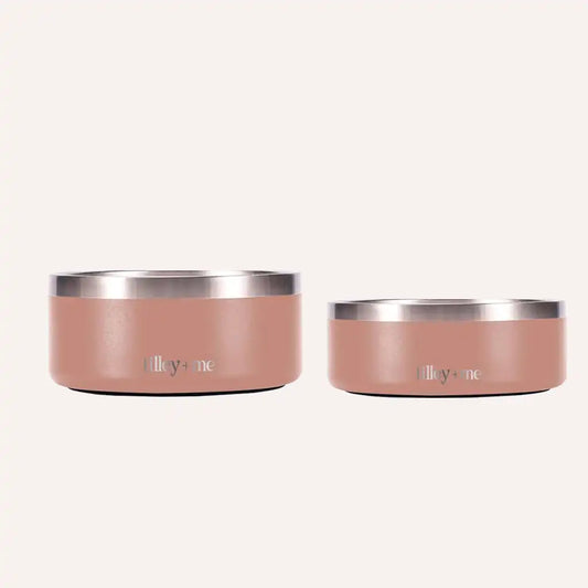 Tilley + Me pink stainless steel pet bowl selected by LAVORA for a clean feeding corner