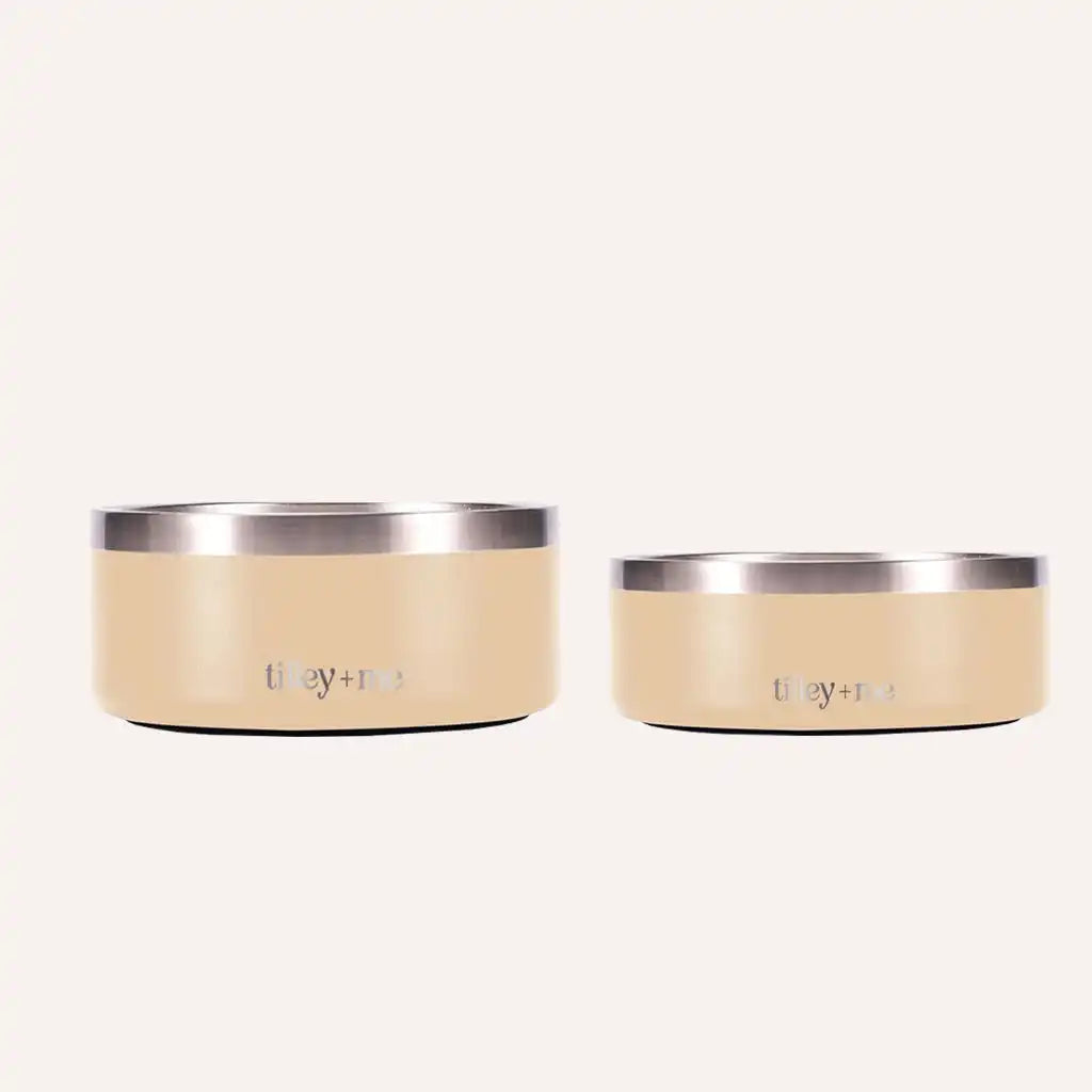 Sandstone stainless steel pet bowl selected by LAVORA for everyday feeding