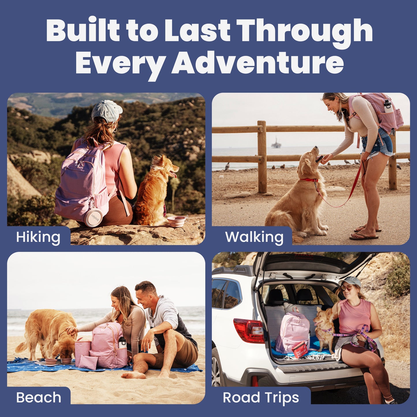 Hands-free dog backpack for park trips, travel, and day outings