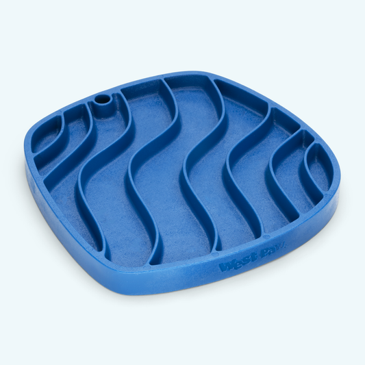 West Paw Waves Feast Mat, a wave-pattern slow feeder and lick mat selected by LAVORA