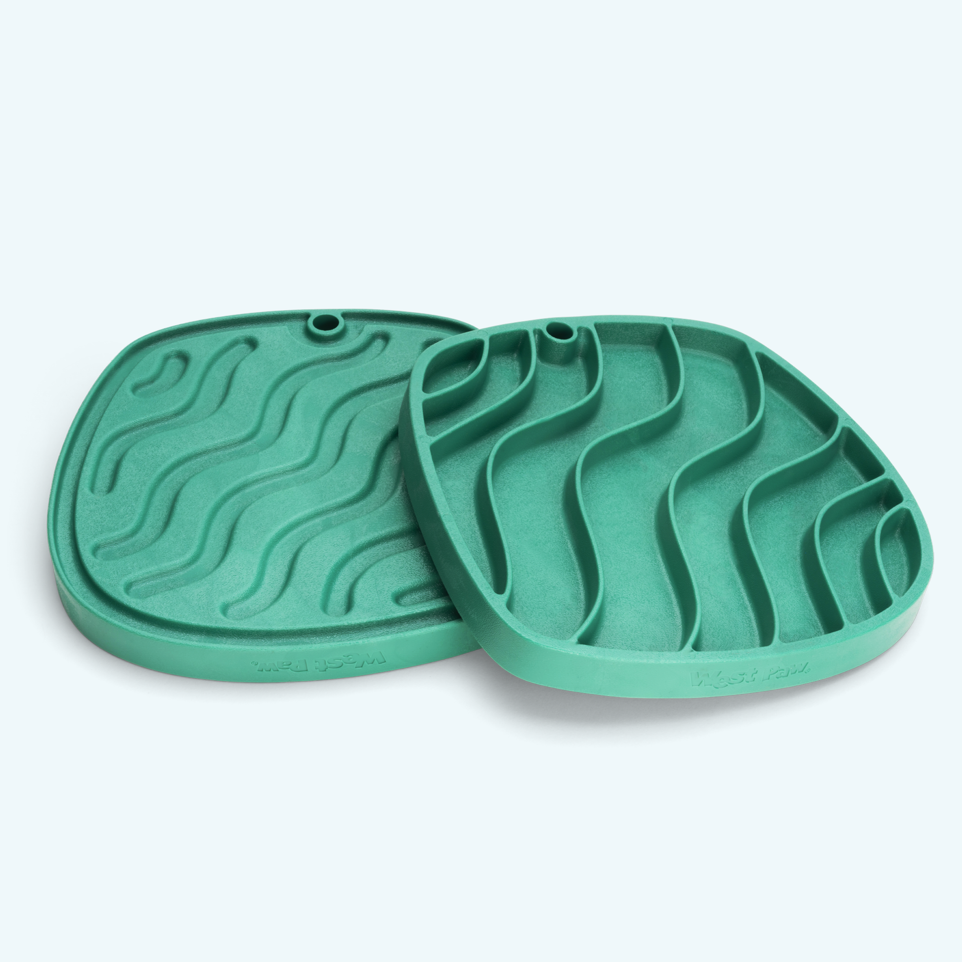 Flexible silicone feast mat designed to slow down fast eaters