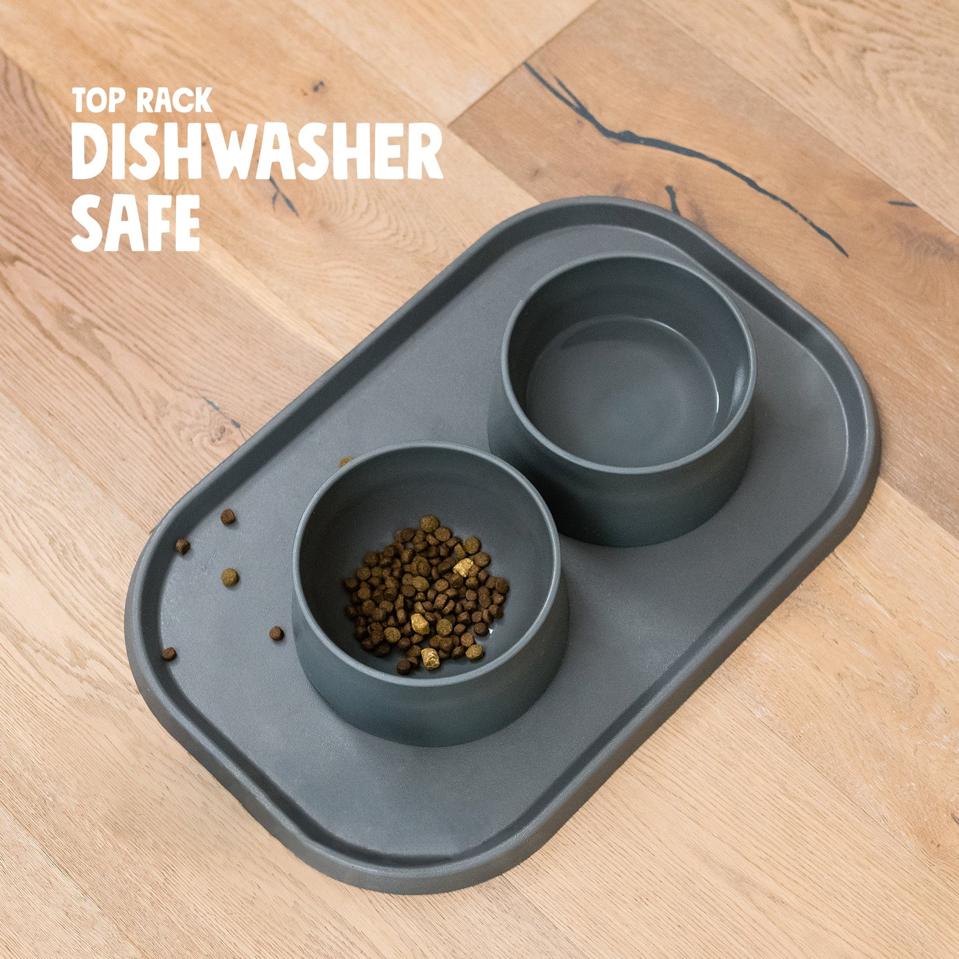 Non-slip feeding placemat for dog food and water bowls