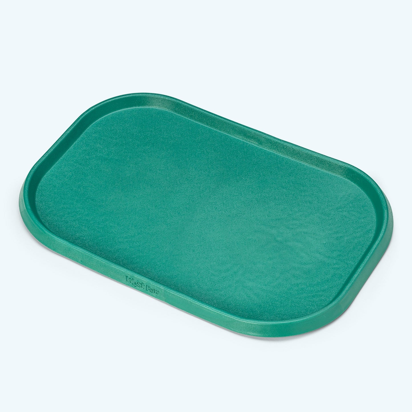 Wipe-clean dog feeding placemat for a cleaner, more organized feeding area