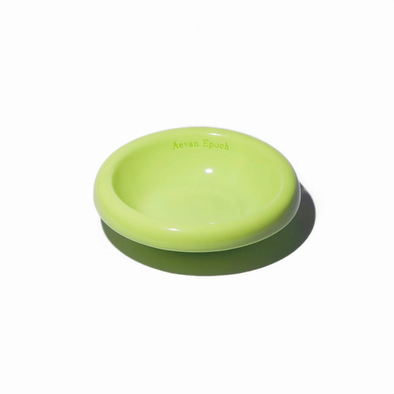 Green glossy Aevan Epoch stoneware pet bowl for food or water use