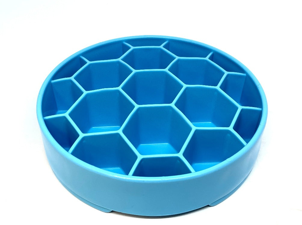 USA-made honeycomb slow feeder dog bowl for everyday enrichment