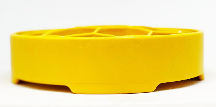 Honeycomb pattern slow feeder bowl designed to support slower eating