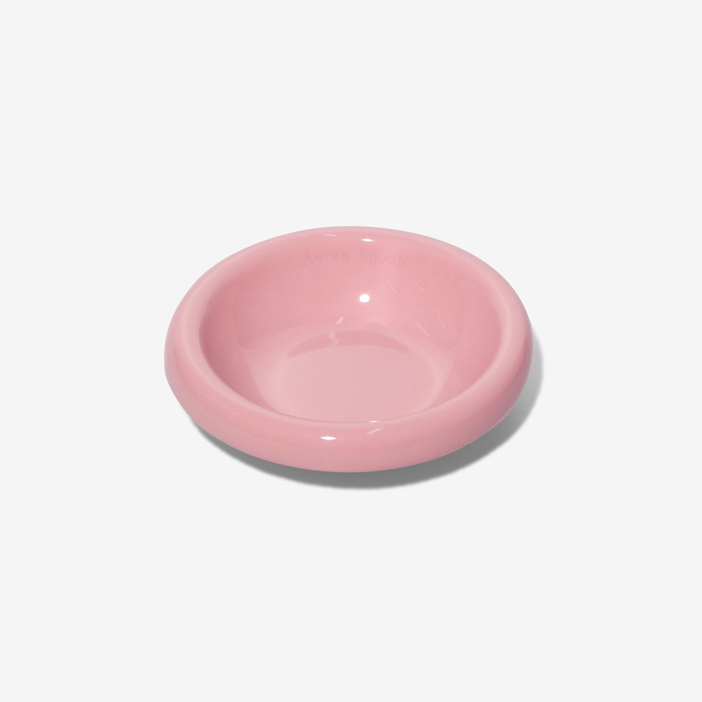 Pink bowl Pink glossy Aevan Epoch stoneware pet bowl for food or water use
