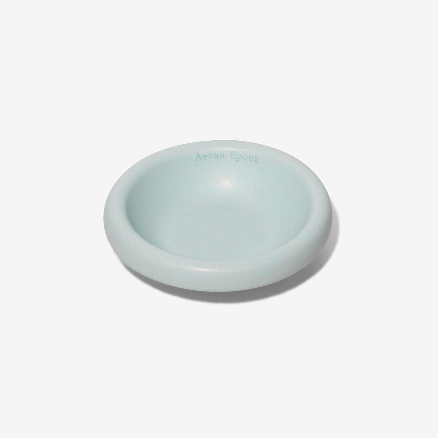 Light blue Round Aevan Epoch stoneware pet bowl for food or water use