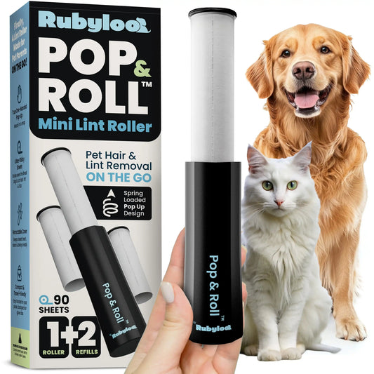 Rubyloo mini lint roller for pet hair, selected by LAVORA for quick everyday touch-ups