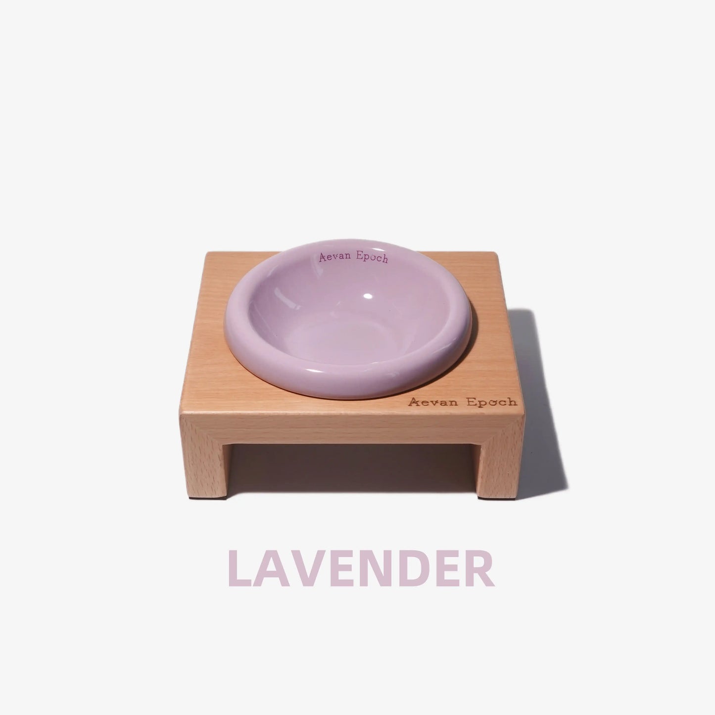 Walnut wood single pet bowl stand for a clean modern feeding station