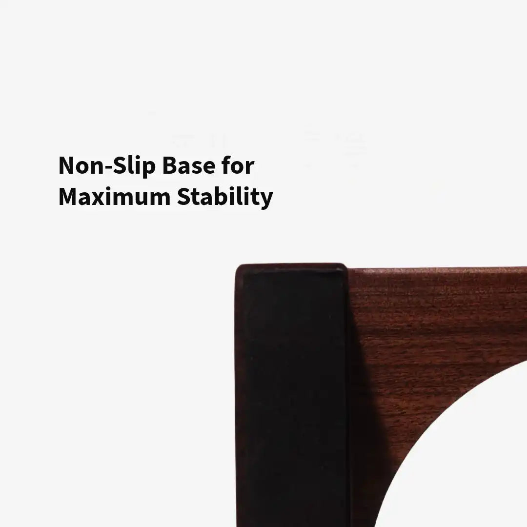 Wooden product with a non-slip base for maximum stability on a white background