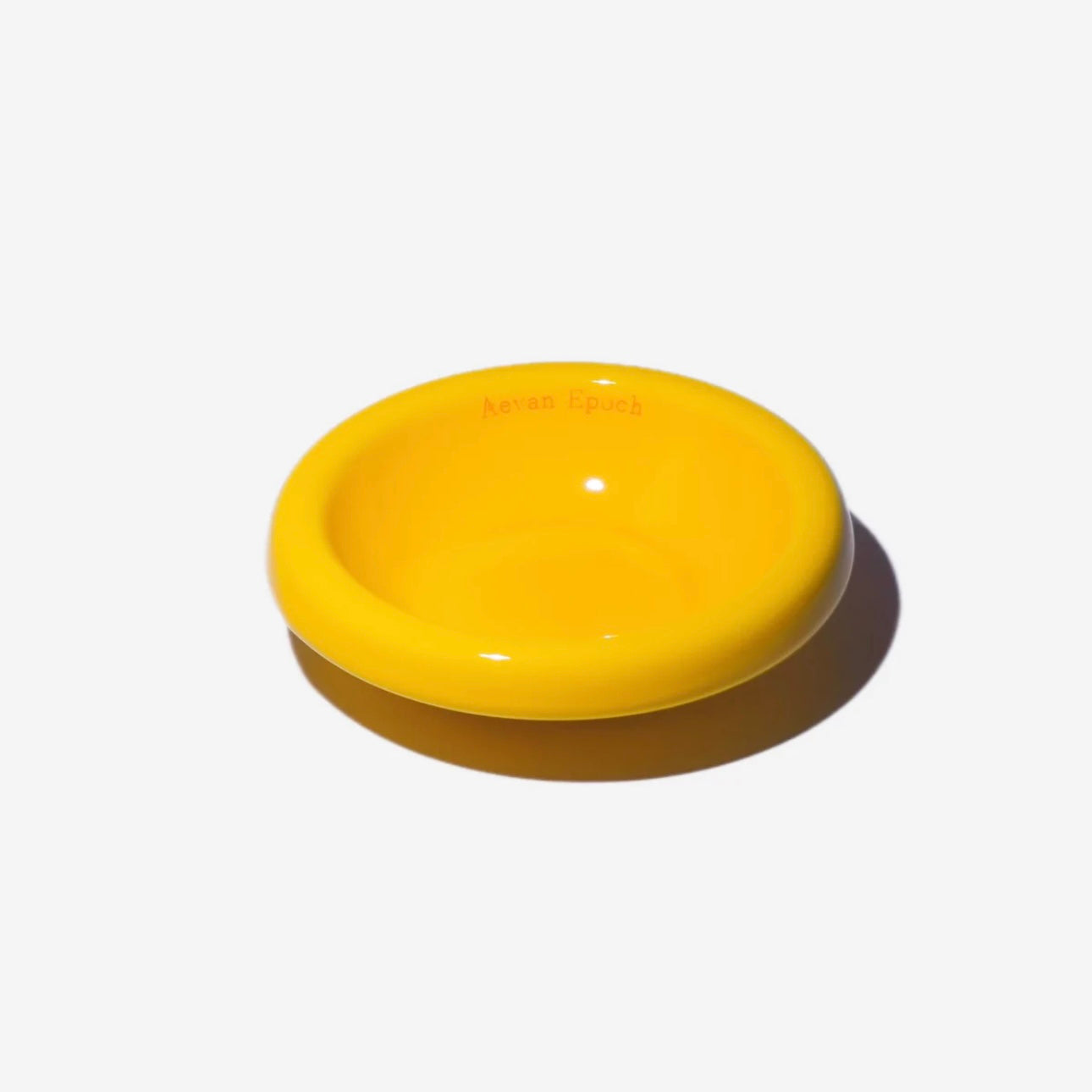Lemon glossy Aevan Epoch stoneware pet bowl for food or water use