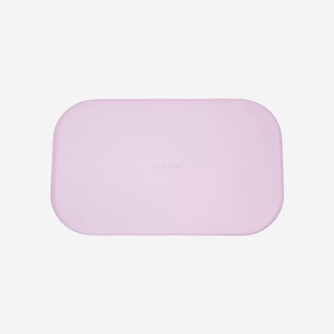Sakura pink silicone pet feeding mat with raised border for everyday spill containment