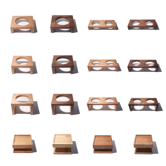 Aevan Epoch solid wood pet bowl stand selected by LAVORA for The Feeding Corner