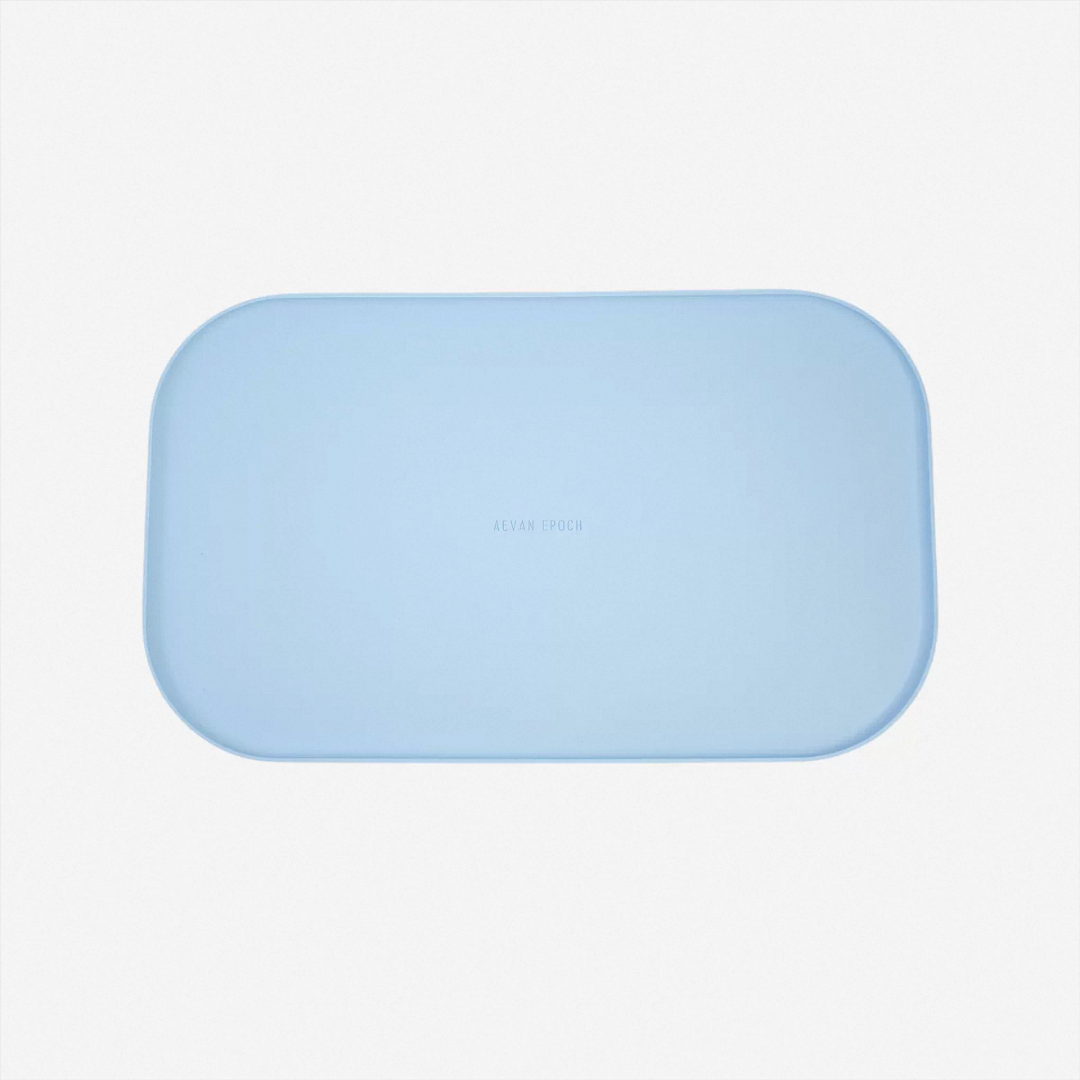 Tiffany blue silicone pet feeding mat for organizing pet food and water bowls