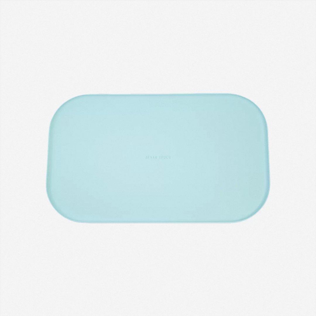 Tiffany light blue silicone pet feeding mat for organizing pet food and water bowls