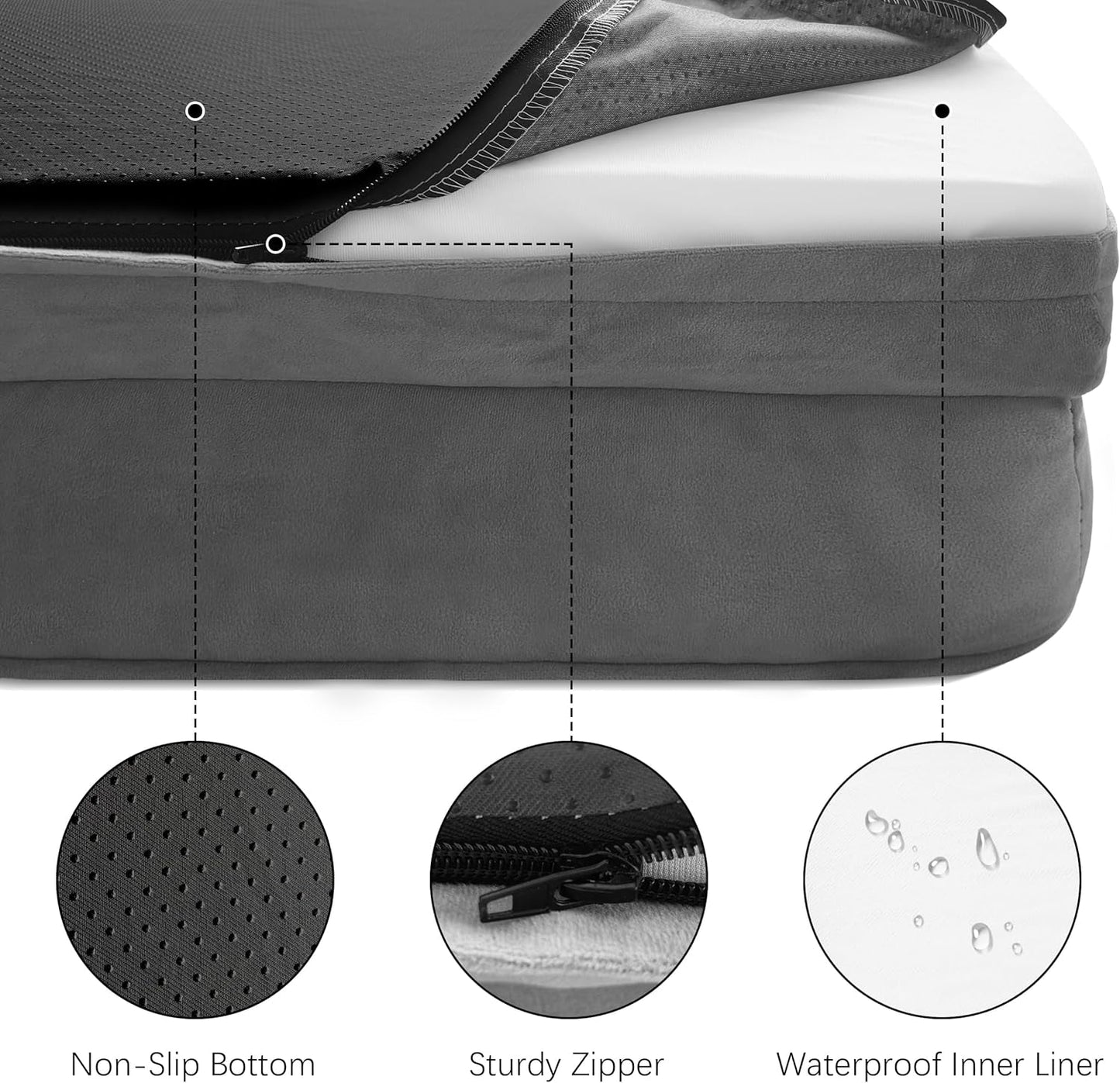Supportive dog bed designed to sit within a living room rather than interrupt it