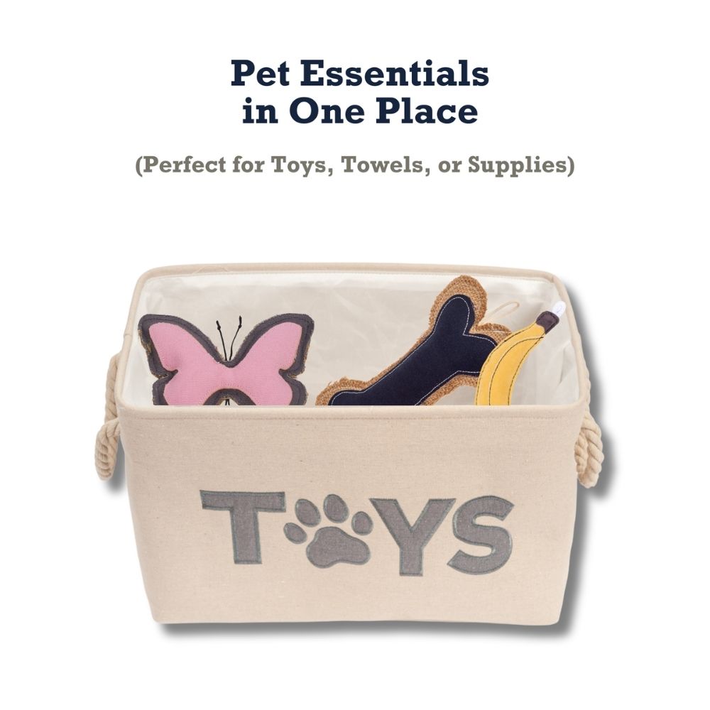 Country Living Foldable Fabric Dog Toy Storage Bin