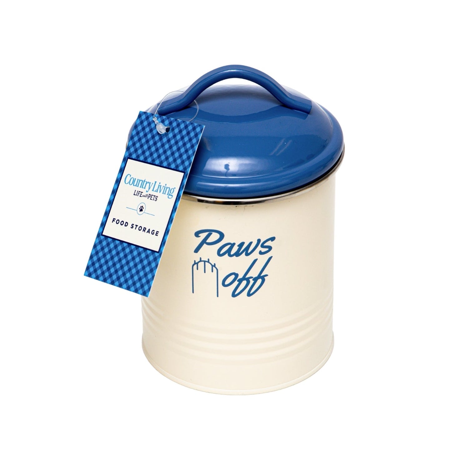 Country Living Set of 3 Pet Treat Storage Canisters – French Blue Lid