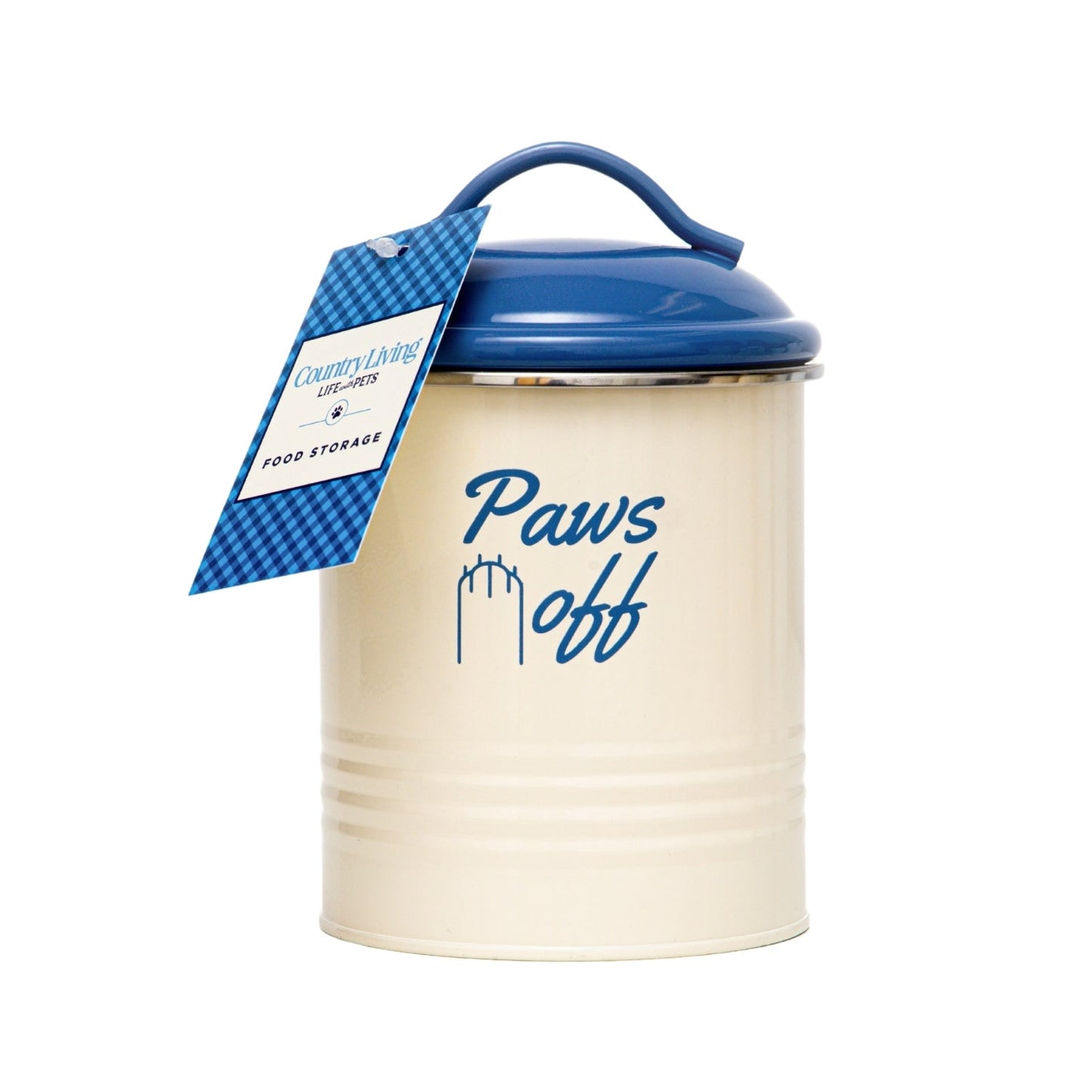 Country Living Set of 3 Pet Treat Storage Canisters – French Blue Lid