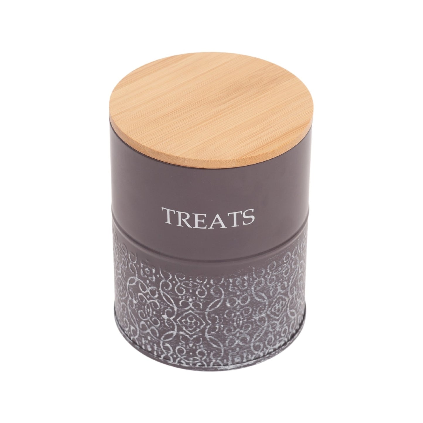 Country Living Dog Treat Canisters – Set of 2 Carbon Steel Jars with Bamboo Lids