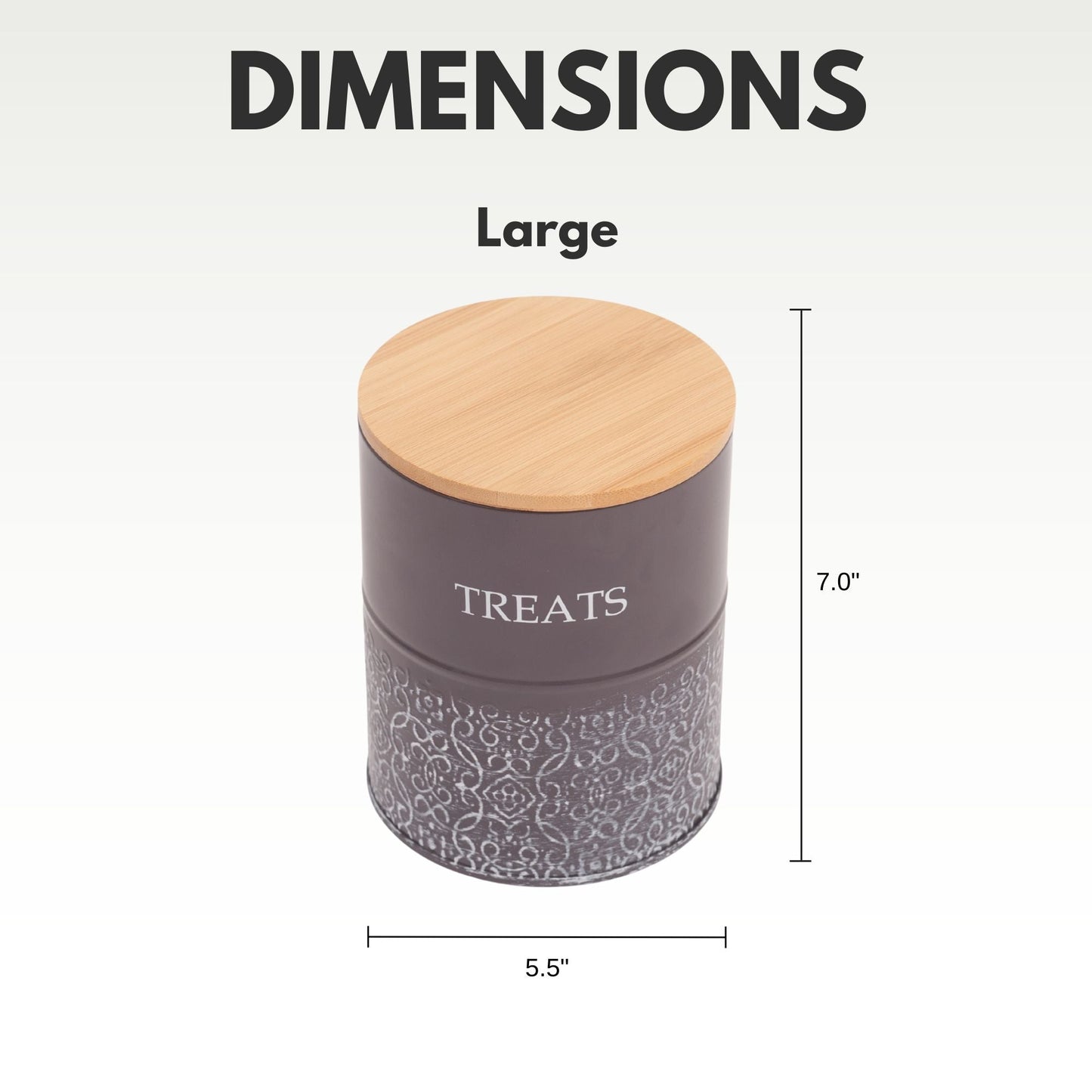 Country Living Dog Treat Canisters – Set of 2 Carbon Steel Jars with Bamboo Lids
