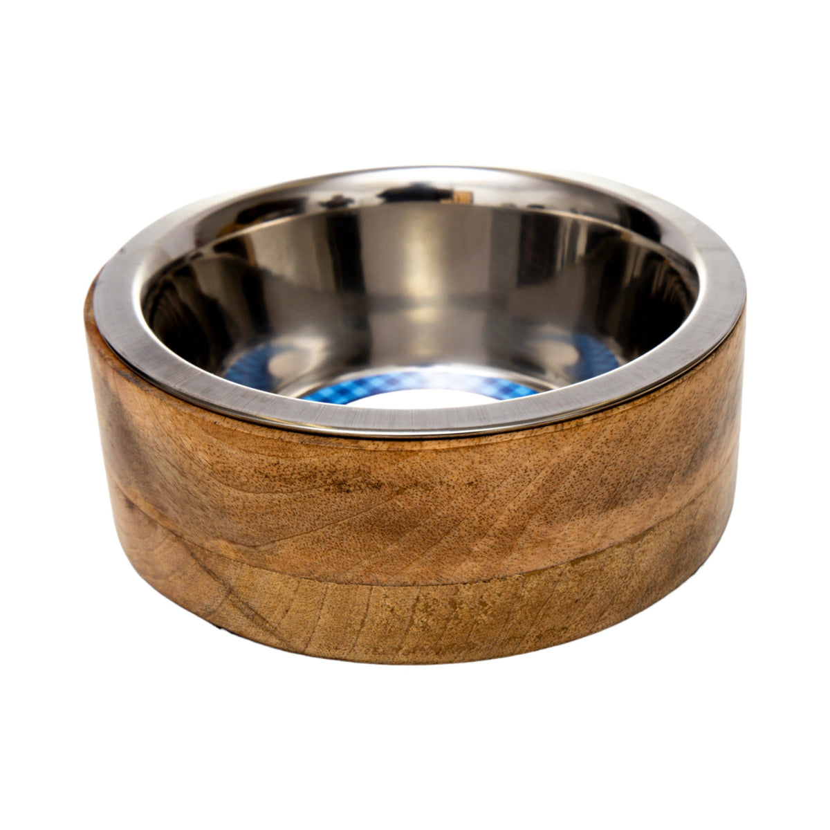 Country Living Stainless Steel Dog Bowl with Mango Wood Holder