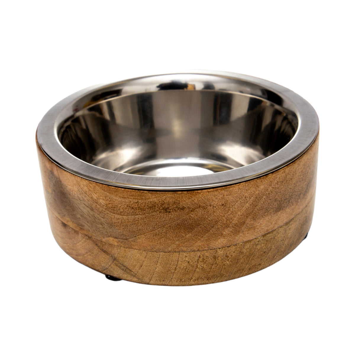 Country Living Stainless Steel Dog Bowl with Mango Wood Holder