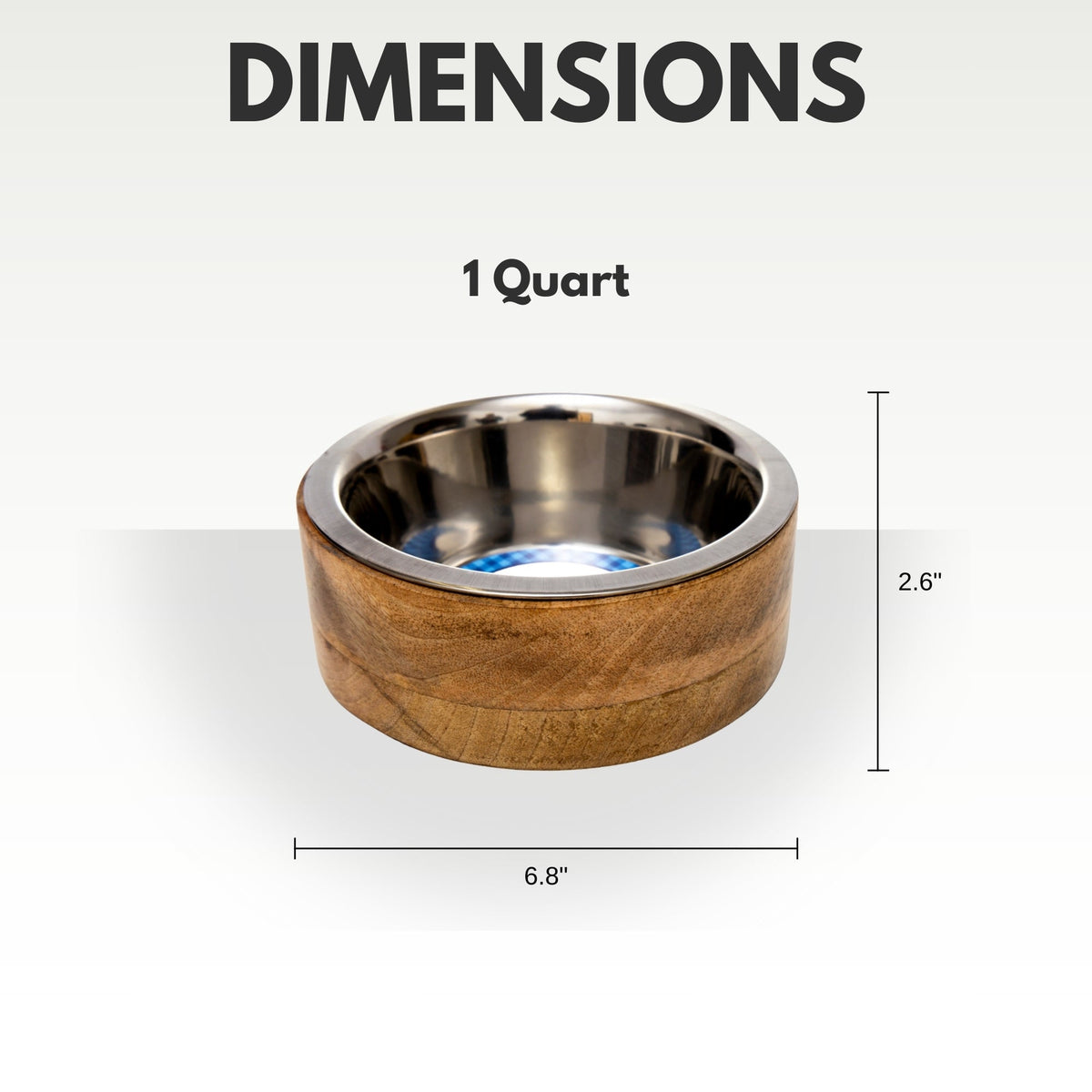 Country Living Stainless Steel Dog Bowl with Mango Wood Holder