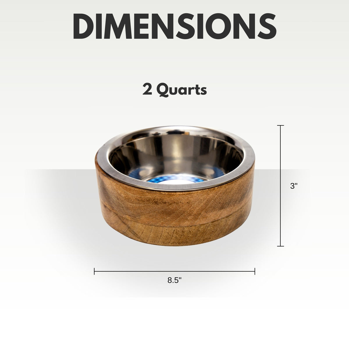Country Living Stainless Steel Dog Bowl with Mango Wood Holder