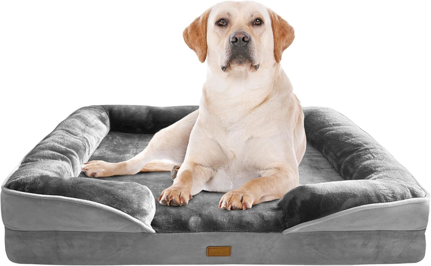 Bolstered dog sofa bed for a clean, home-friendly resting setup