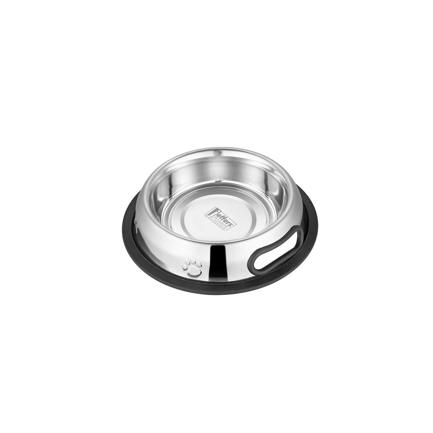 Anti-skid stainless steel pet bowl with a low-profile shape