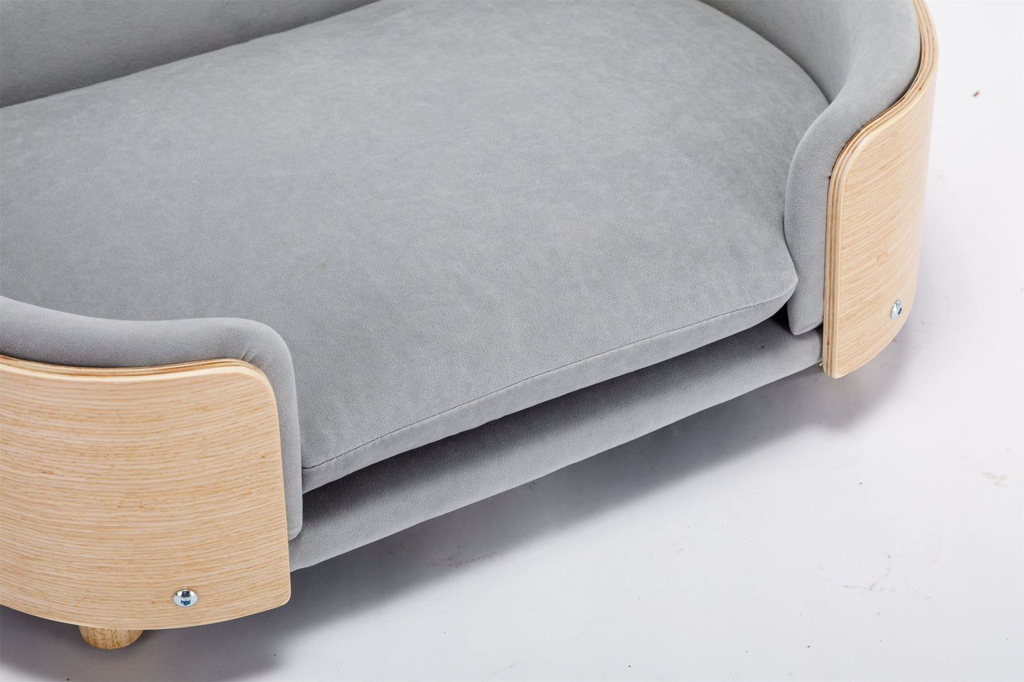 Light grey elevated dog bed for a calm, modern home