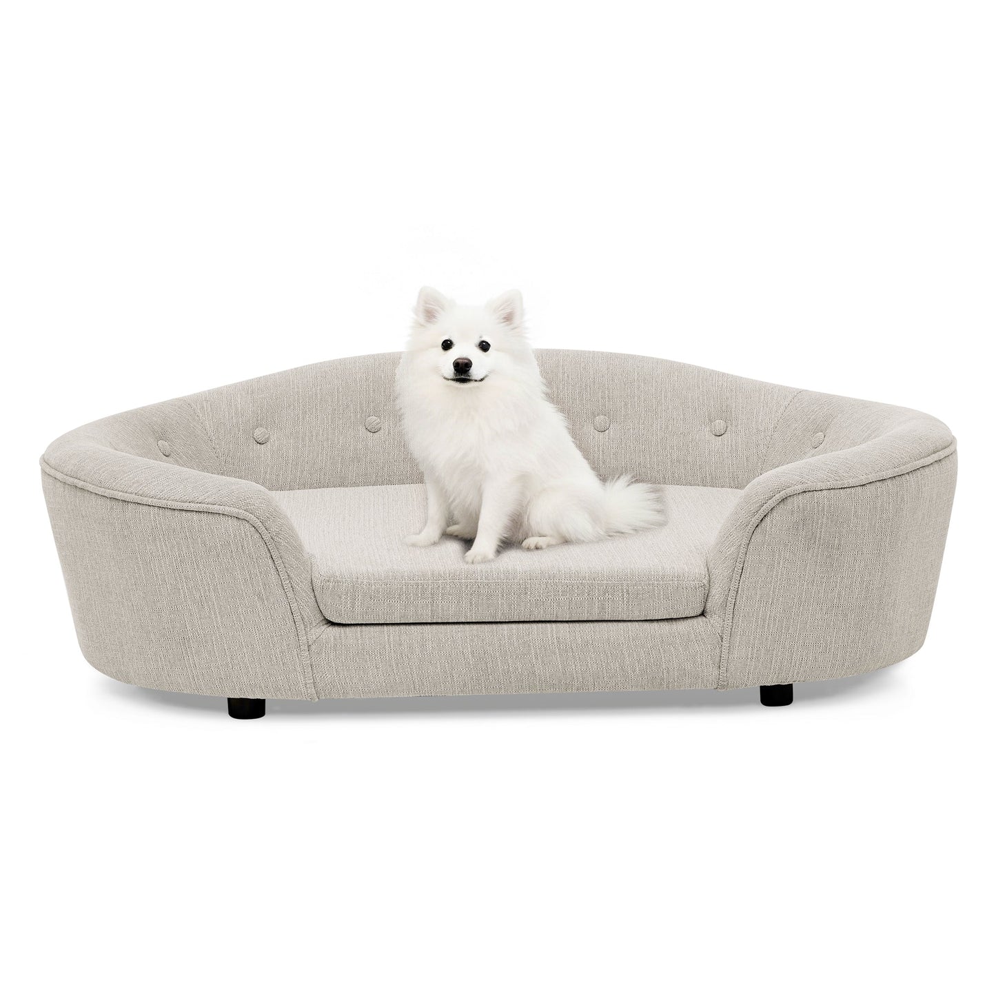Oversized Oval Semi-Enclosed Dog Sofa — Beige