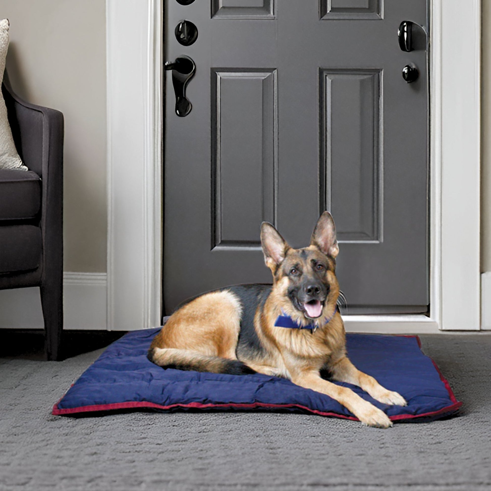 Washable dog crate mat with easy-care fabric for regular cleaning