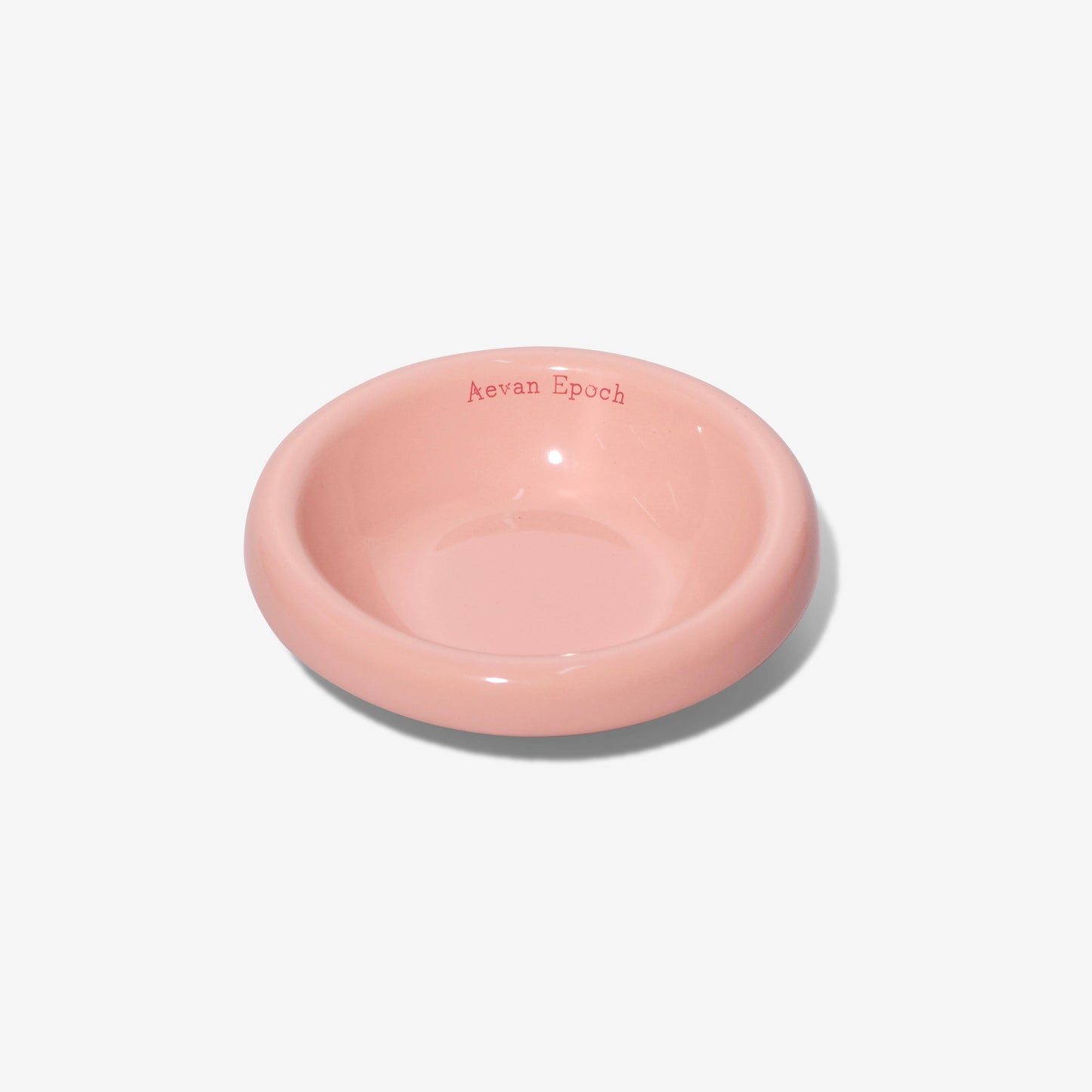 Pink ceramic Round,  glossy Aevan Epoch stoneware pet bowl for food or water use