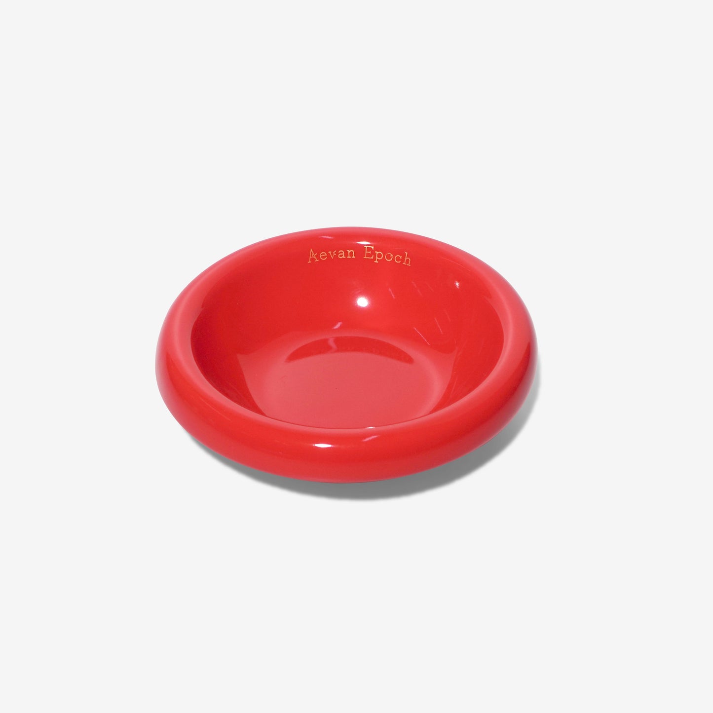 Red bowl with 'aevan Epoch' branding on a white background