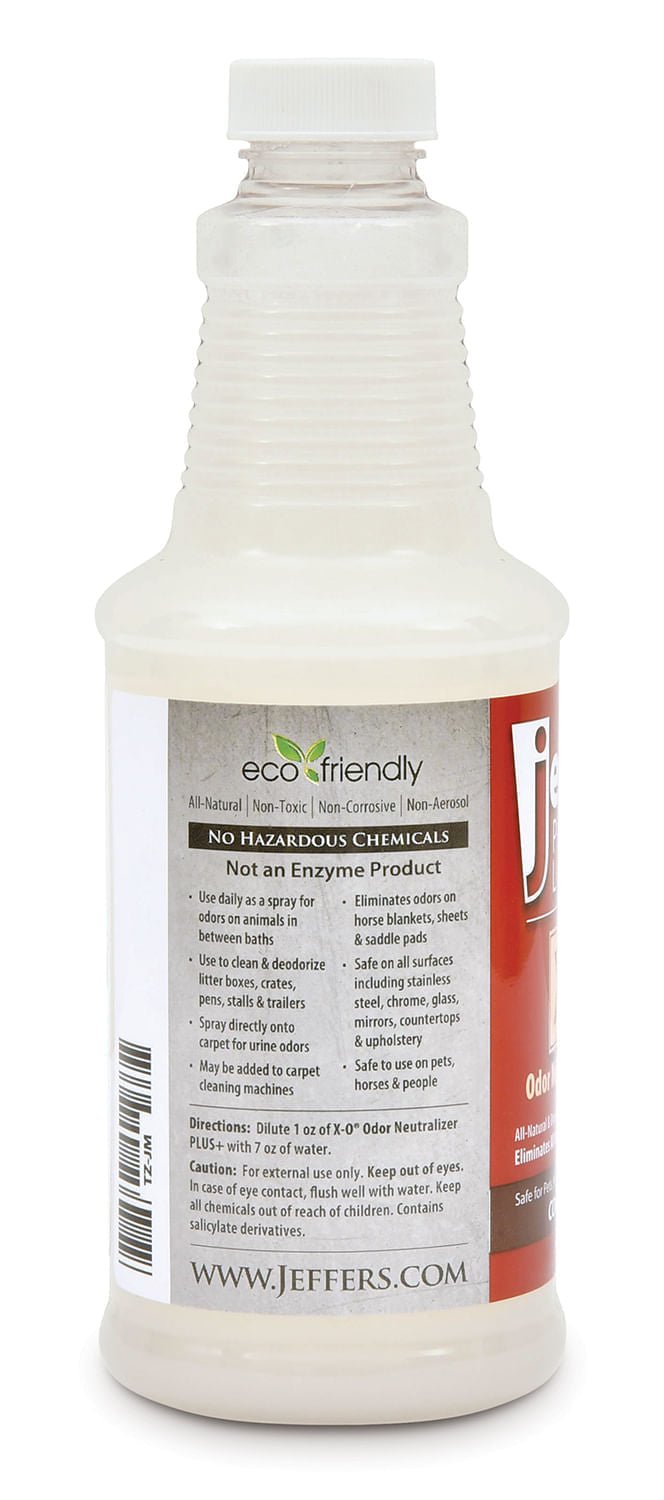 X-O odor neutralizer plus by Jeffers for household pet odor cleanup